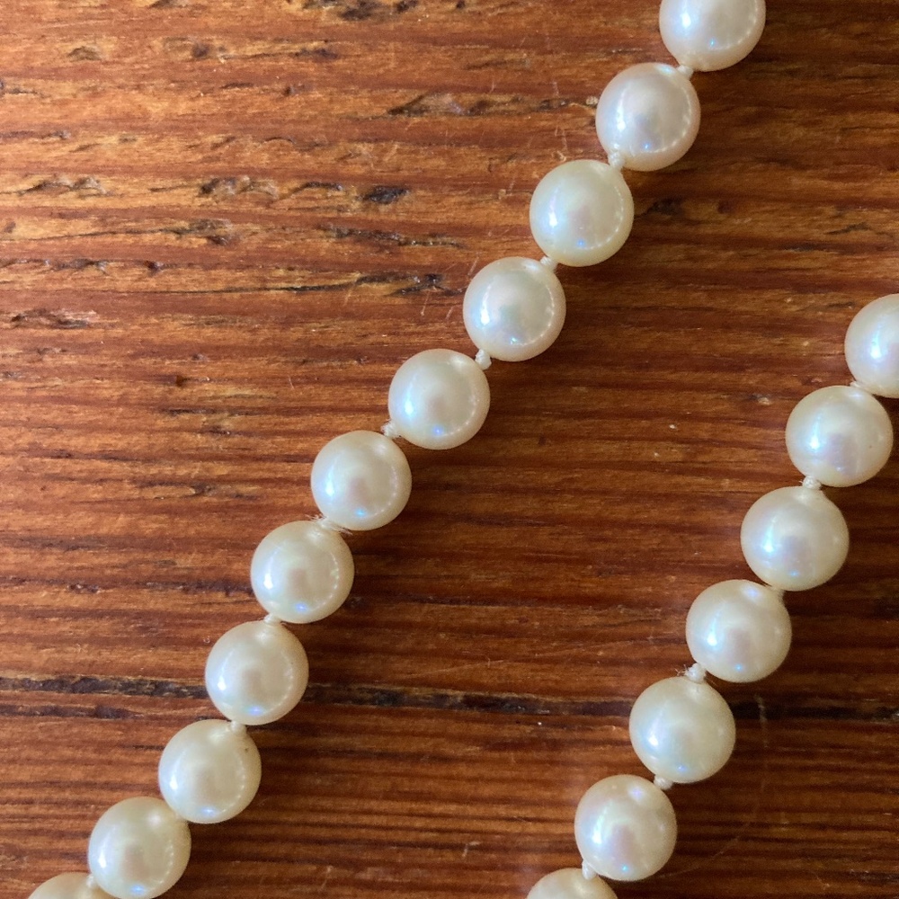 Vintage Marjorica Long Double Strand Faux Pearl Necklace - Picture 6 of 10